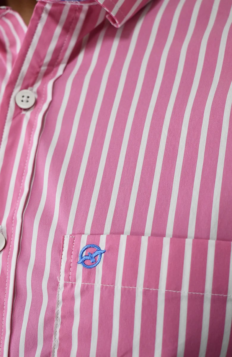 Camisa manga larga a Rayas Rosa Para Hombre - imagen 3