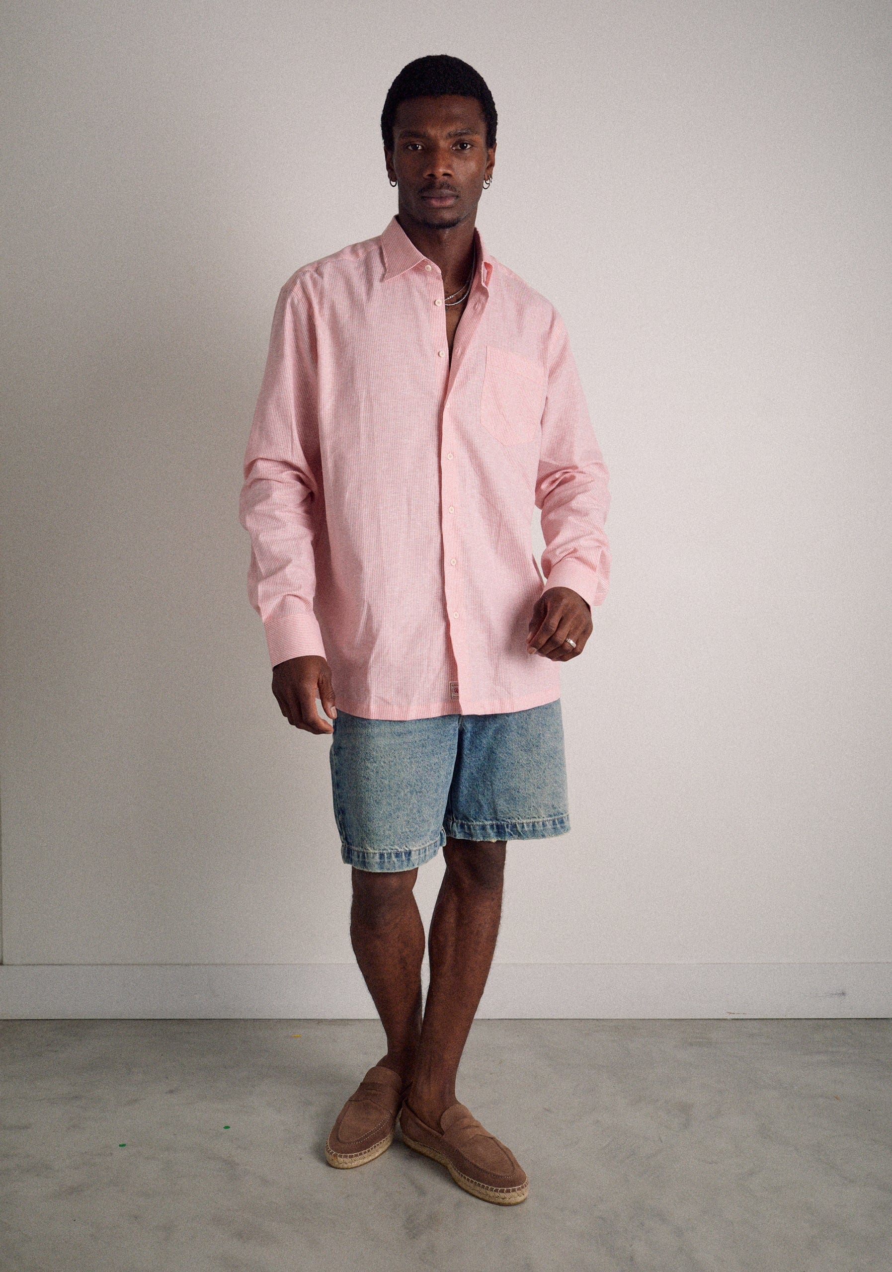 Camisa H CI Jamaica Rayas Delg Palo De Rosa - imagen 3