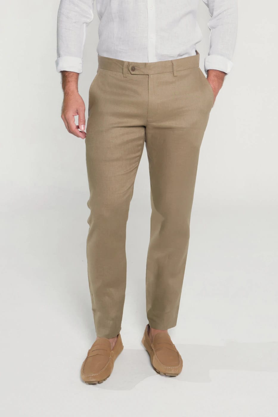 Pantalón Slim Lino Olive - imagen 1