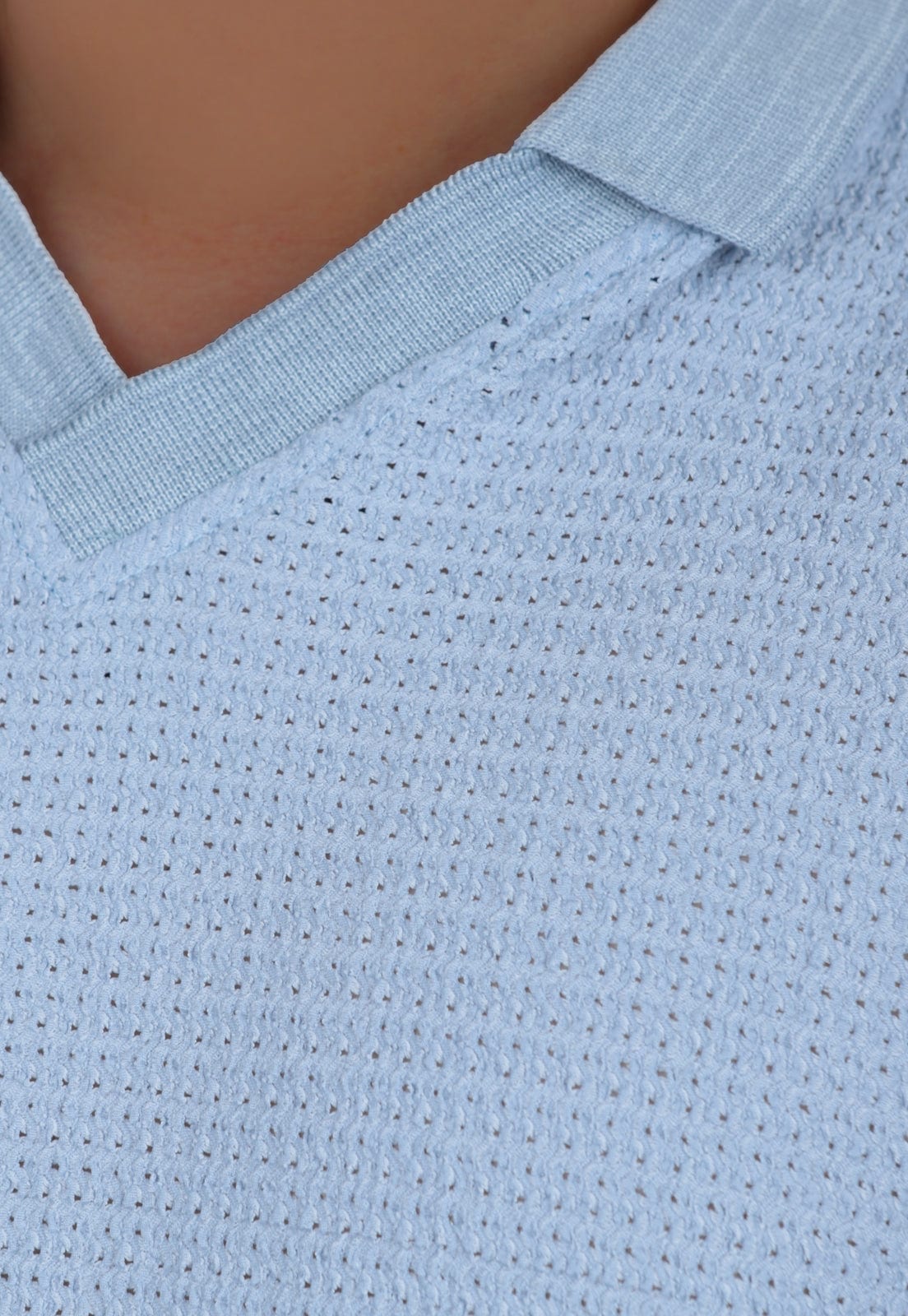 Polo tejida azul - imagen 4