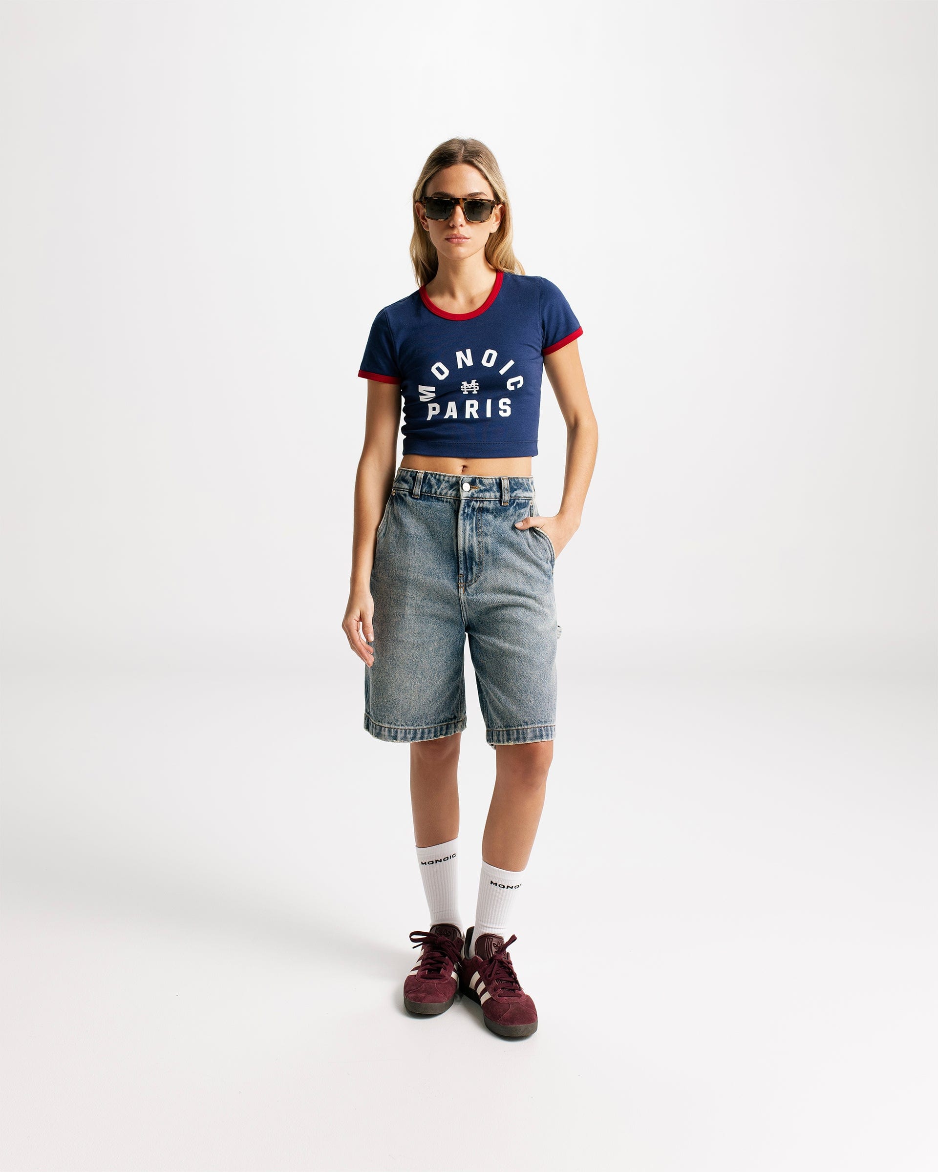 Crop Top Monoic Paris - Azul Navy y Rojo - imagen 4