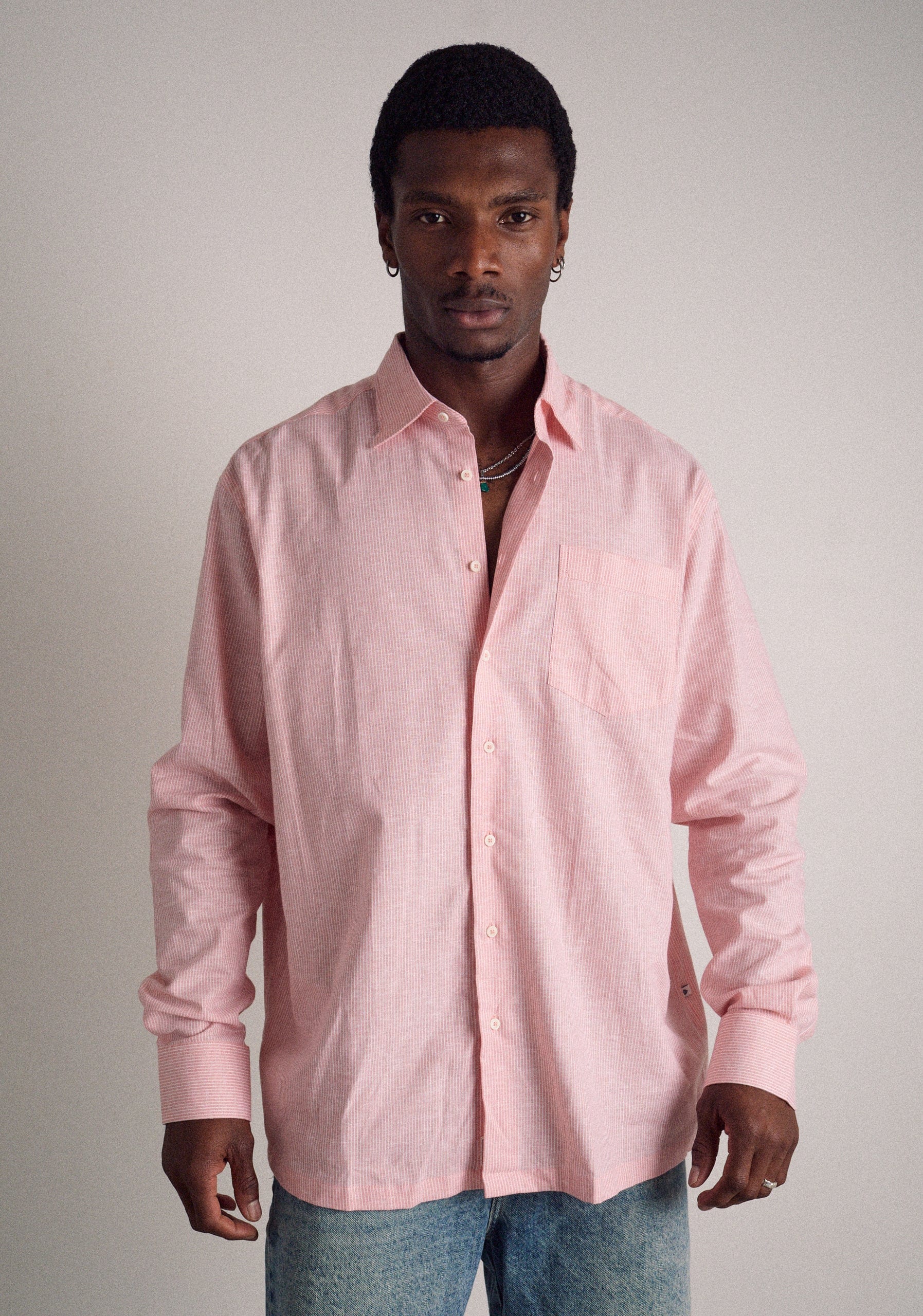 Camisa H CI Jamaica Rayas Delg Palo De Rosa - imagen 2