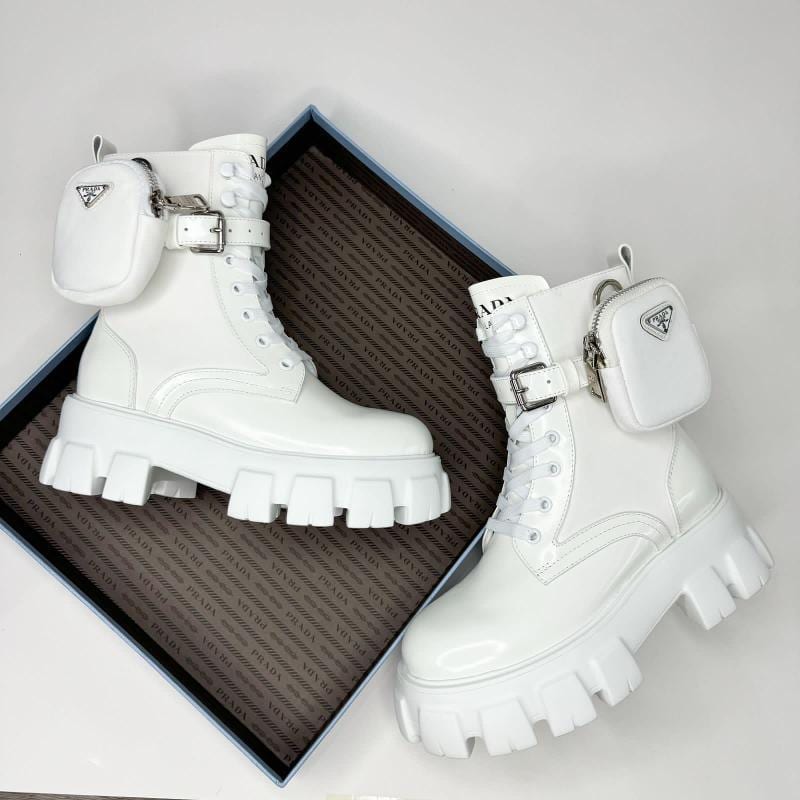 BOTAS PRADA ARMY BLANCAS - imagen 1