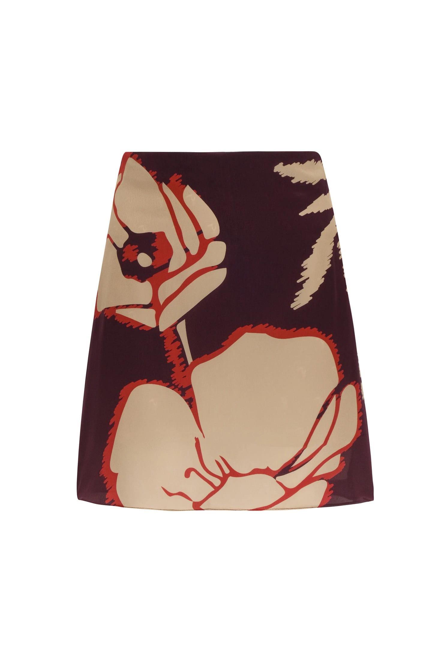 Carmelita Crepe Chine Mini Skirt / Purple Gladiolos - imagen 2