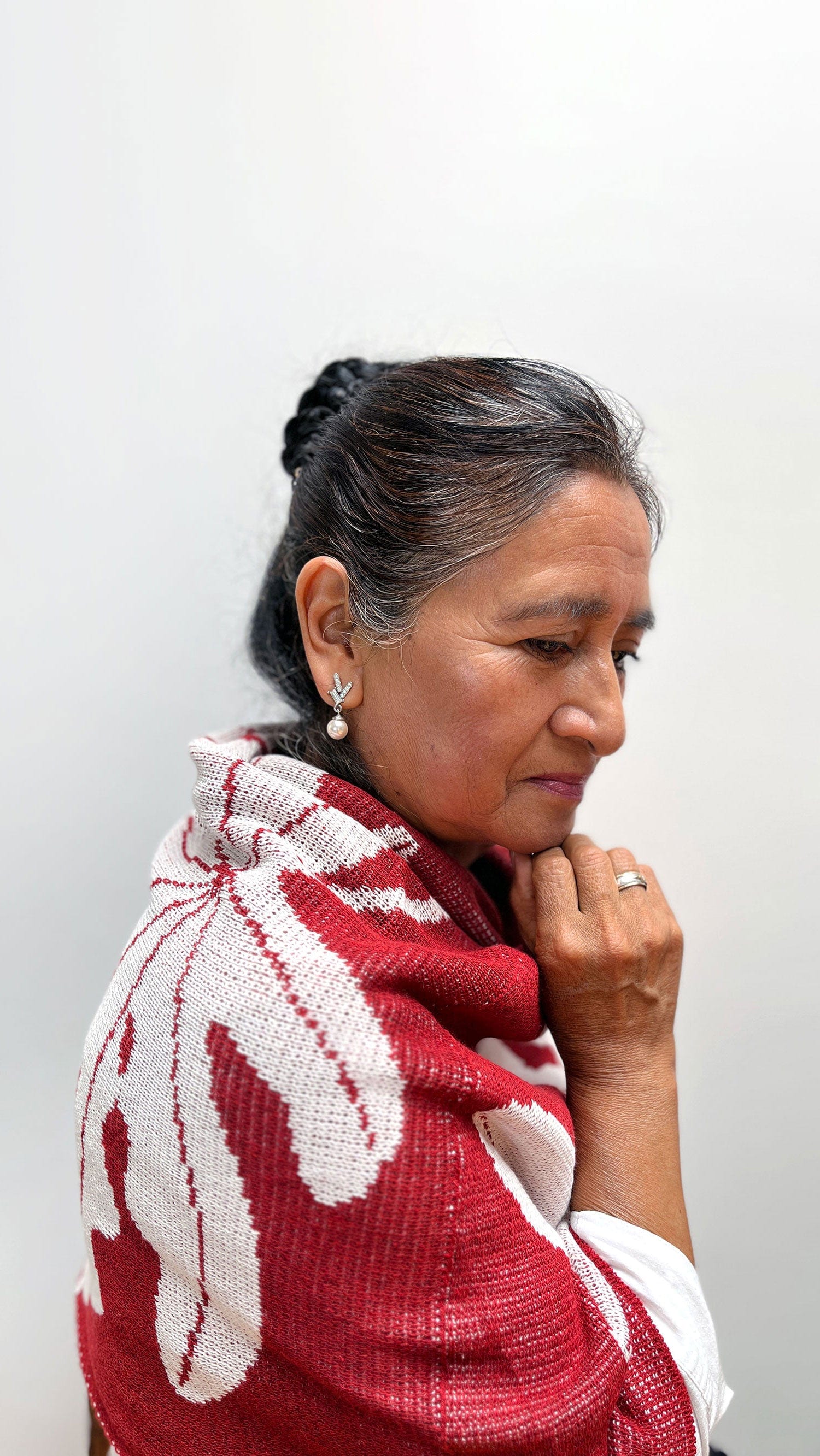 Poncho Yarumo - rojo y crudo - imagen 2