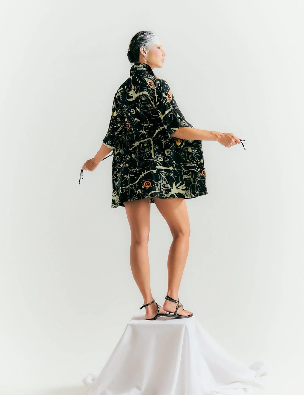 Kurta Tiras ajustable Joan negro+crudo mujer - imagen 2