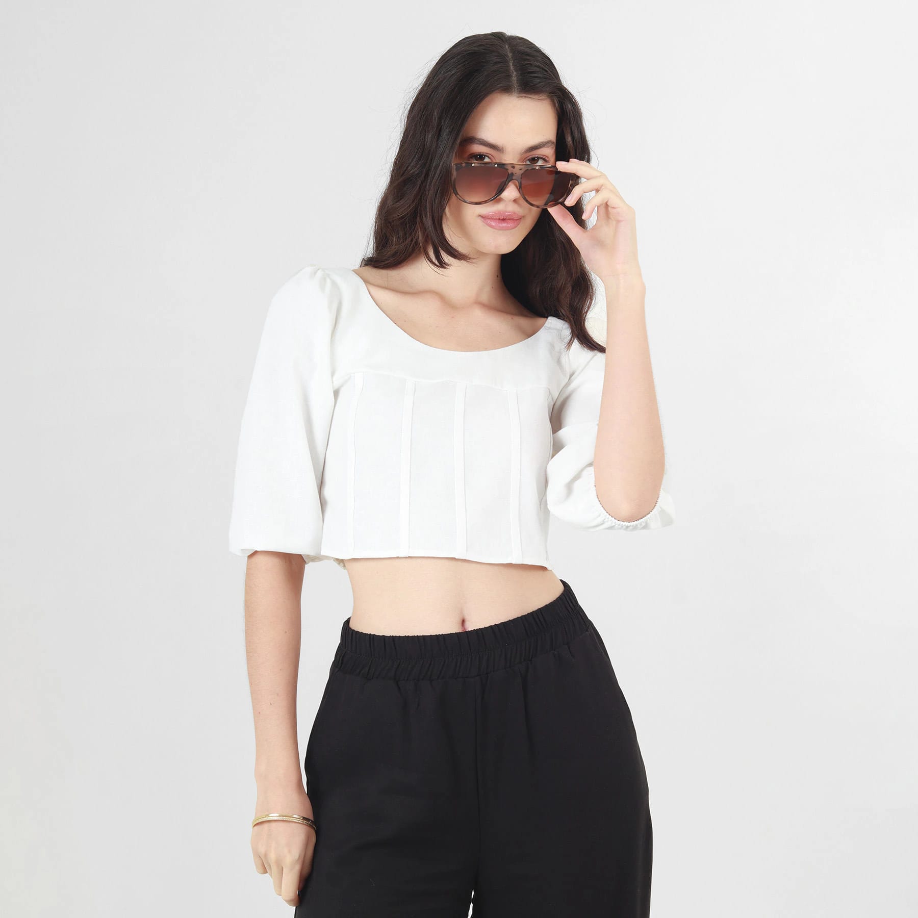 Blusa Cuello Redondo Manga 3Cuartos - imagen 1