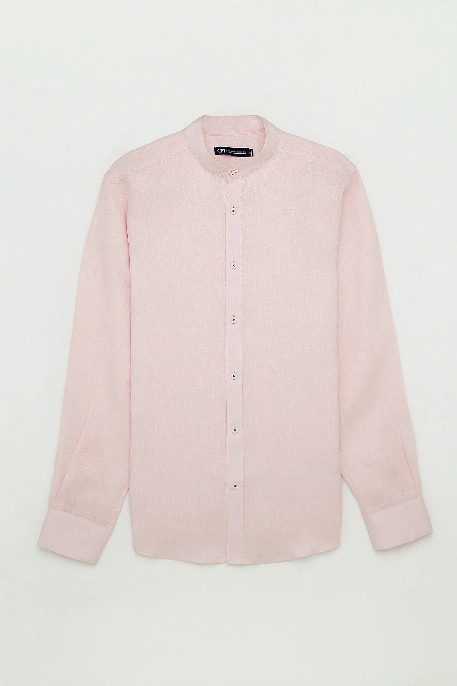 Camisa Cuello Mao Lino Rosa Bebé - imagen 1