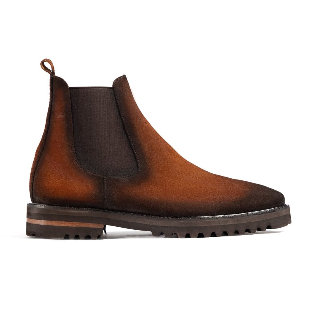 Bota Jacques Gamuza Cognac Suela Ultraliviana - imagen 1