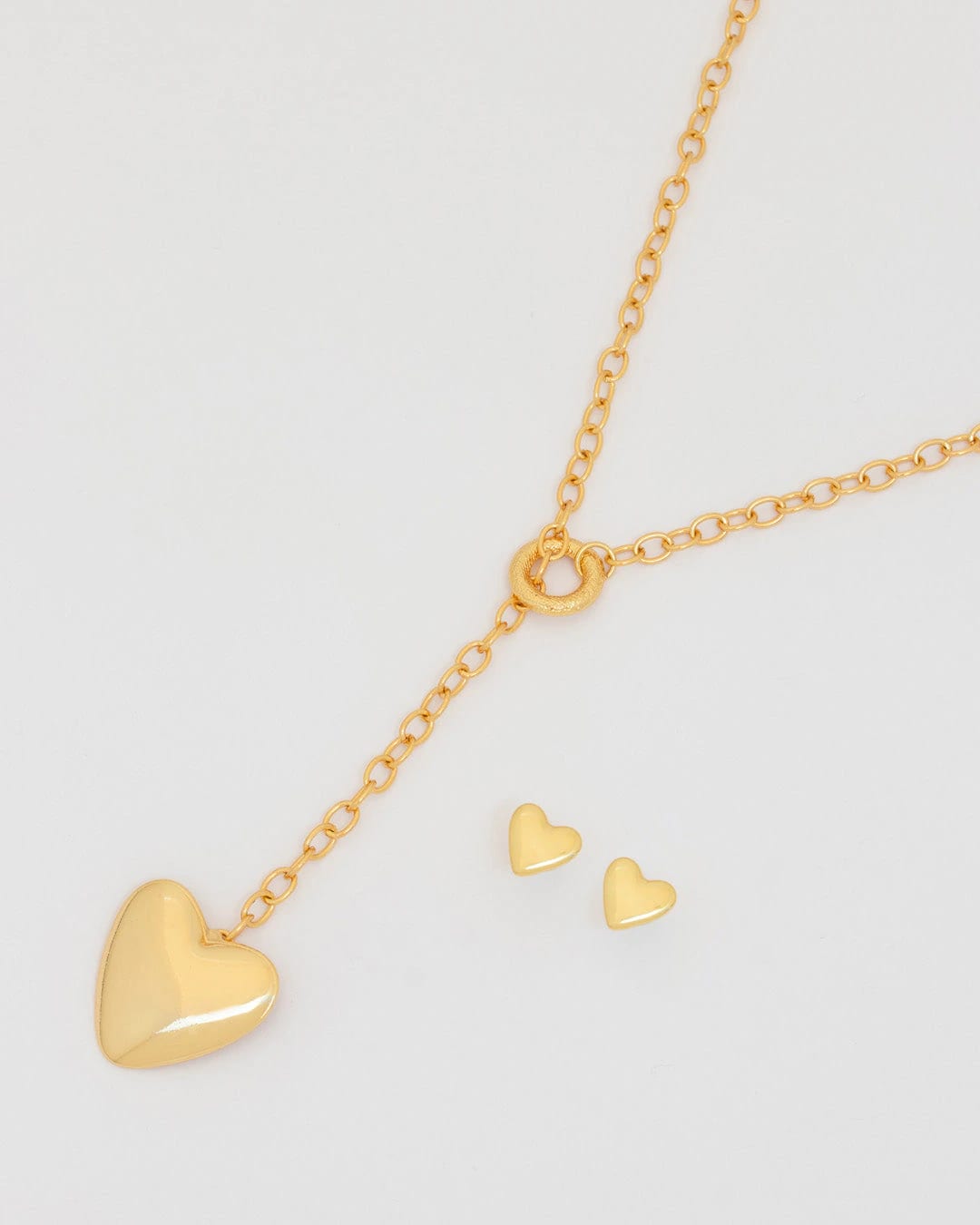 Collar Corbatín Maxi Corazón + Aretes - imagen 2
