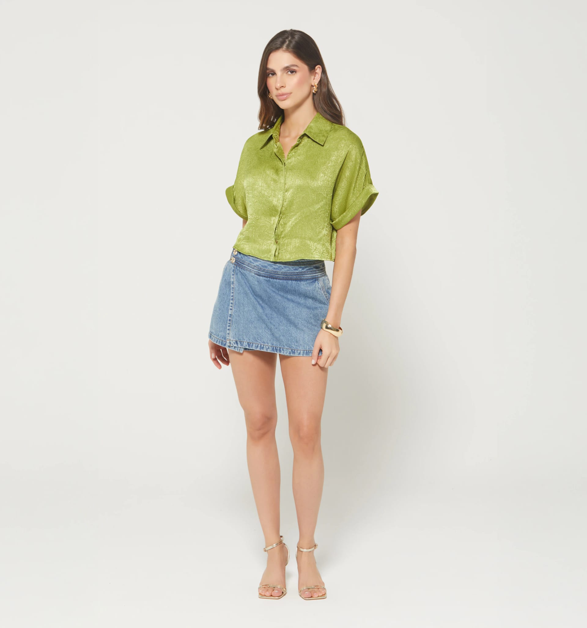Falda short con broches - imagen 1