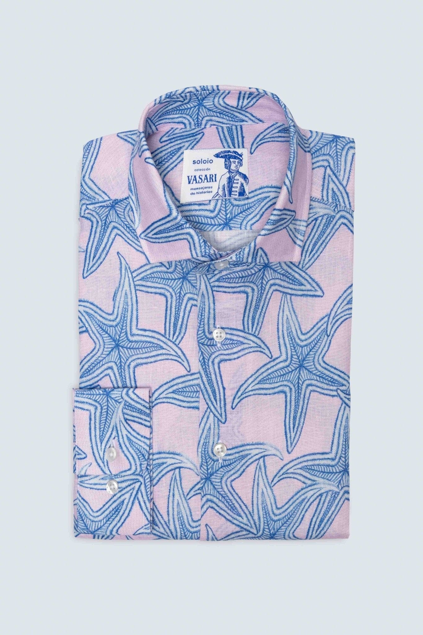 Men's linen shirt pink stella - imagen 6