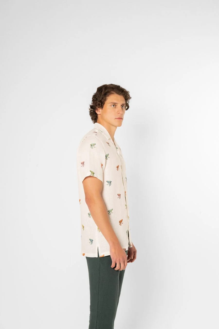 Men's linen shirt frog - imagen 5
