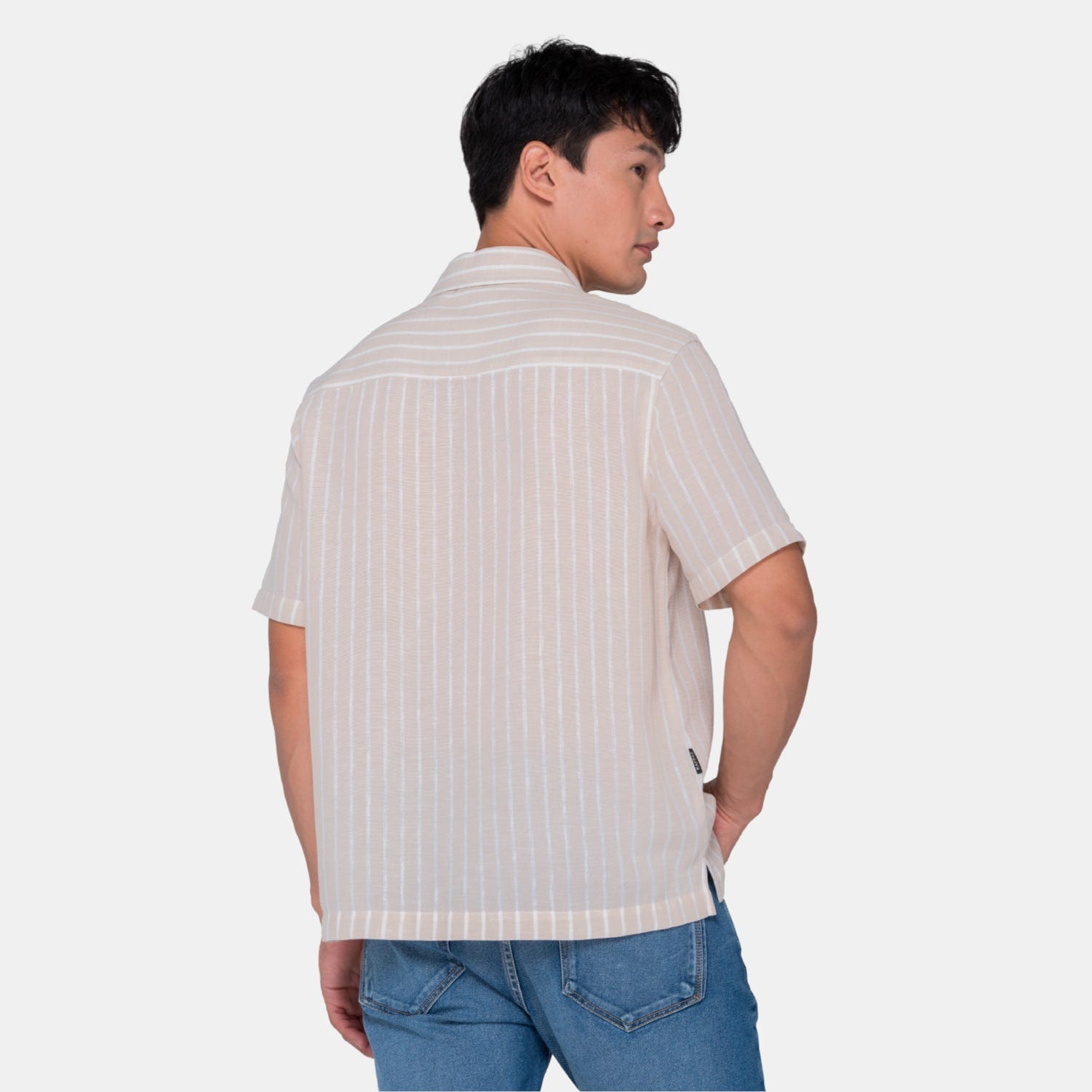 Vertical Stripes S/S Shirt Beige - imagen 2