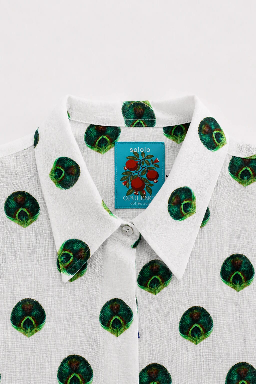Women's Ventaglio linen shirt blue - imagen 3
