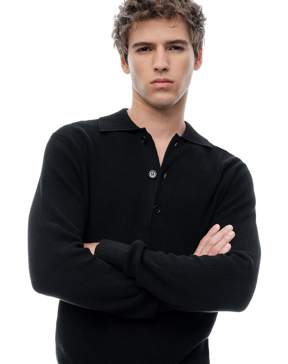 Buzo tipo polo regular negro hombre - imagen 1