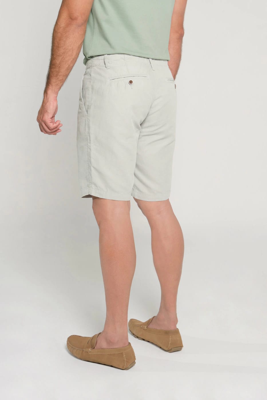 Bermuda Slim Fit Lino Sage - imagen 6