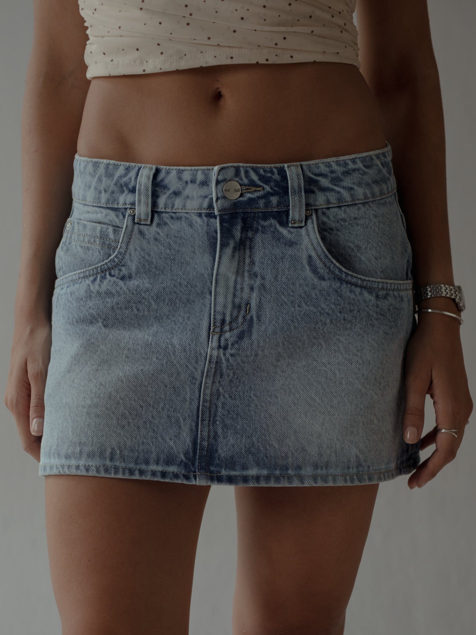 INDIGO MINI SKIRT - OLD LIGHT BLUE - imagen 5