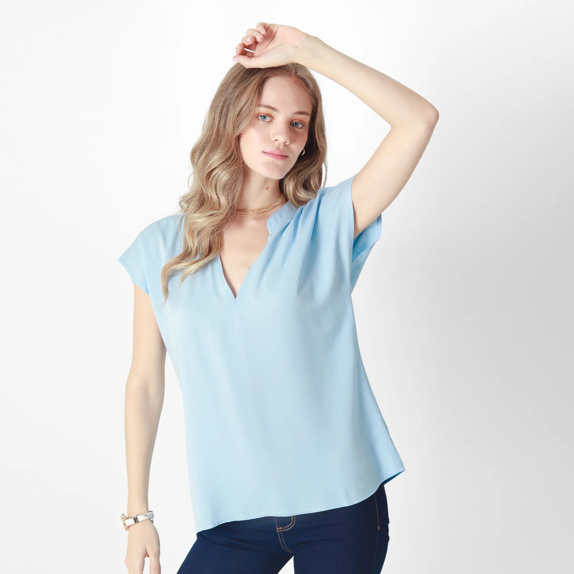 Blusa Cuello Neru Manga Corta - imagen 1