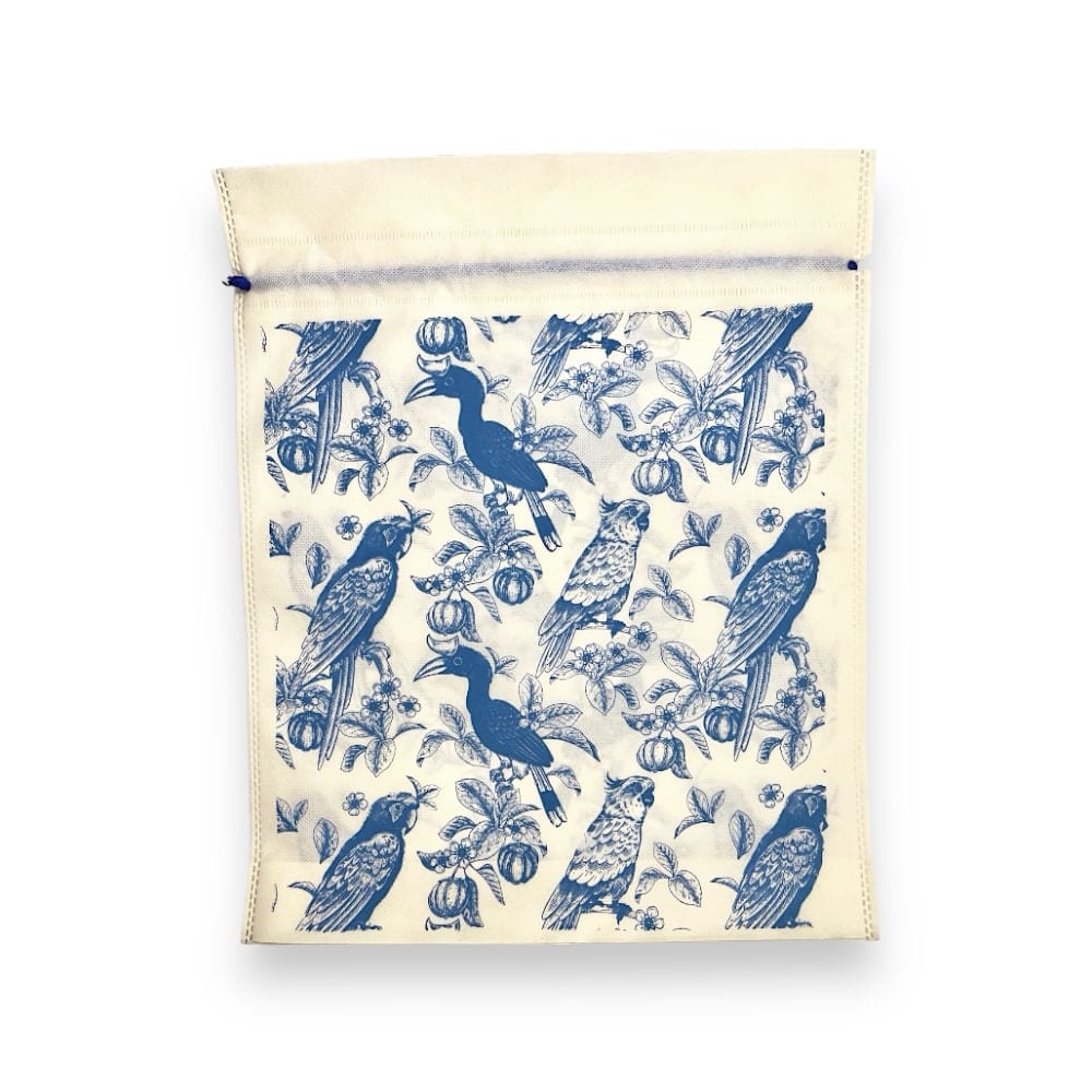 Bolsa en Tela Grande Aves Azules Reciclable y Reutillizable. Medidas 35*43 - imagen 1