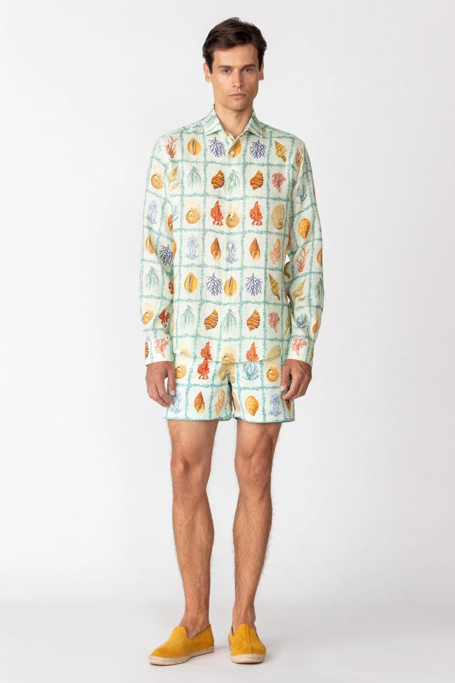 Men's linen shirt sky blue tambor - imagen 1