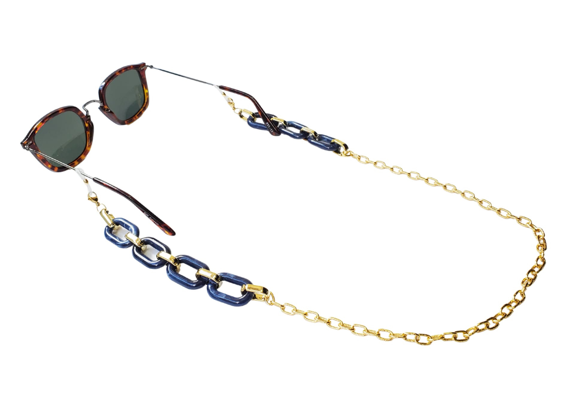 CADENA AZUL DE ACETATO RECTANGULAR - imagen 1
