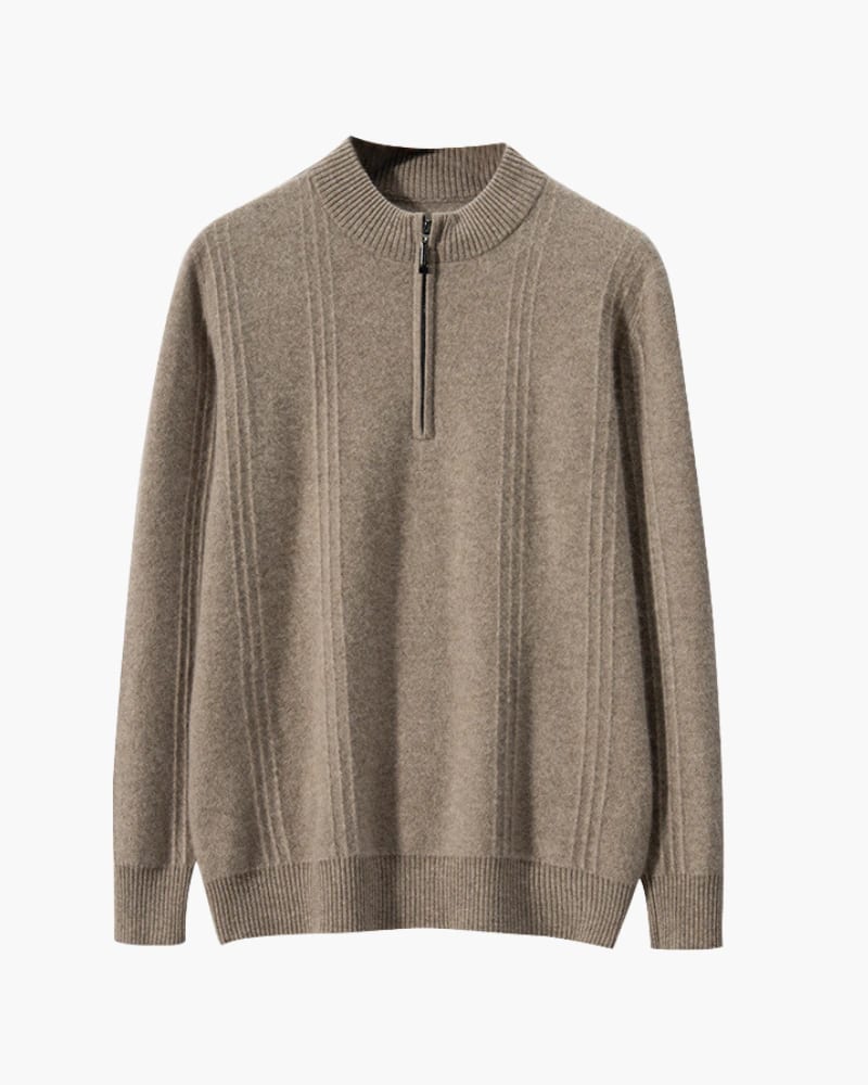 100% Cashmere Ribbed Half Zip - imagen 2