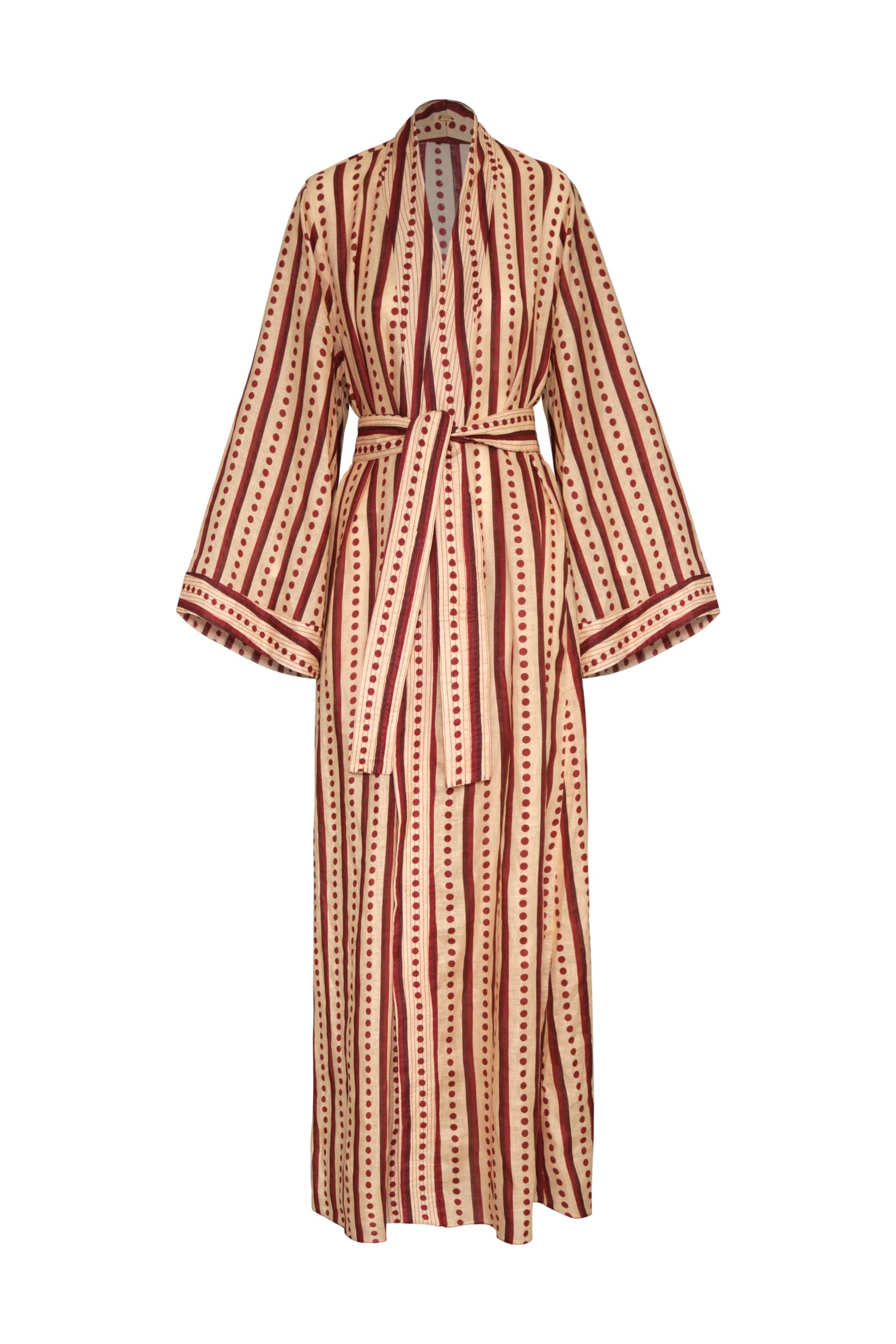 Rafaela Linen Kaftan / Red Stripes - imagen 2