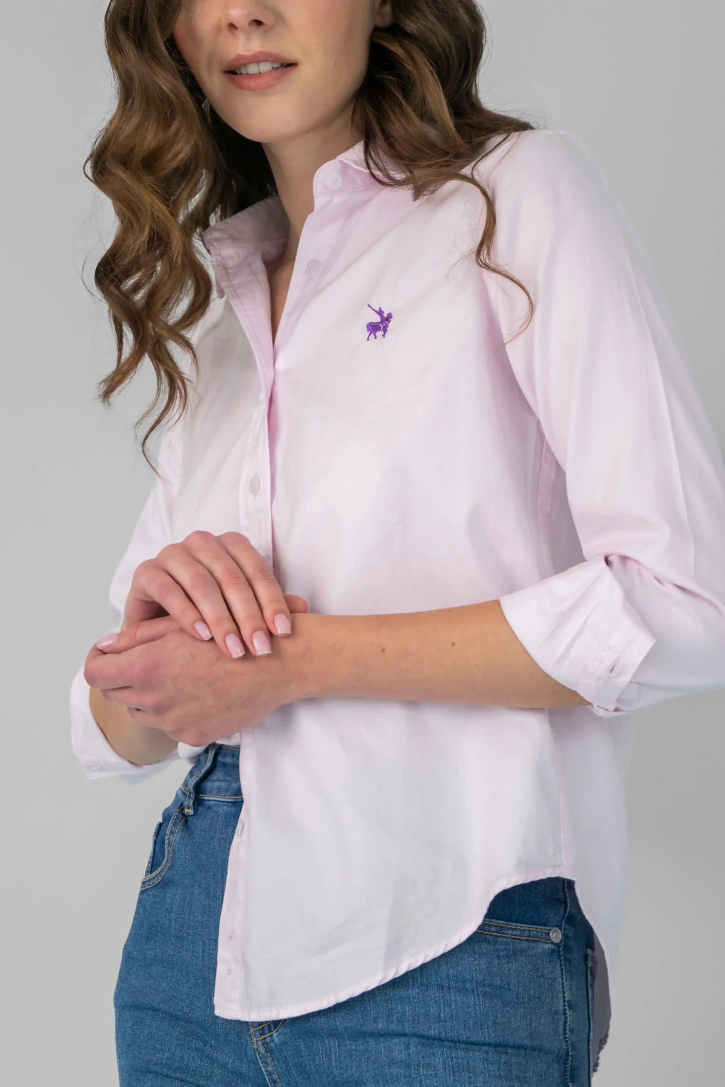 Camisa Oxford Mujer Rosada - imagen 3