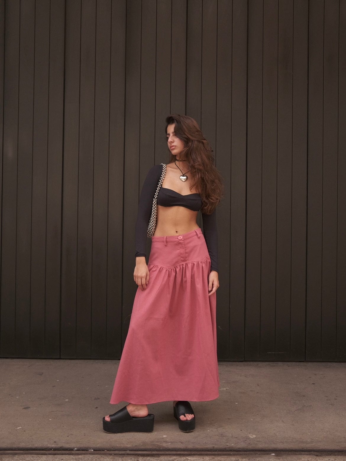 SAND STRIPE SKIRT (CHERRY) - imagen 4