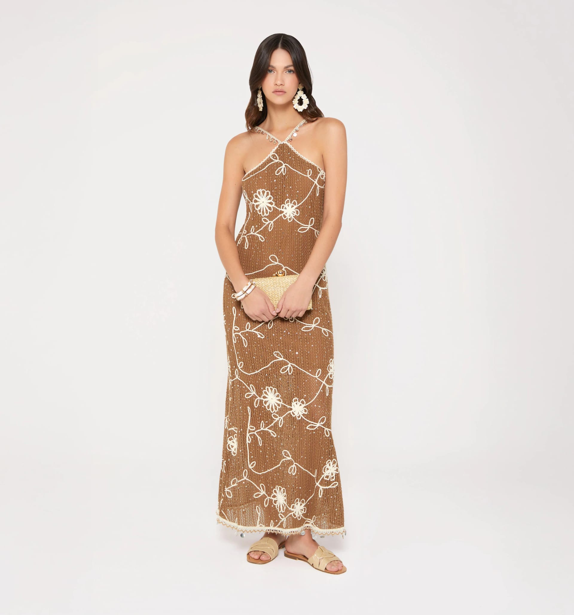 Vestido largo de tiras con insumos - imagen 1