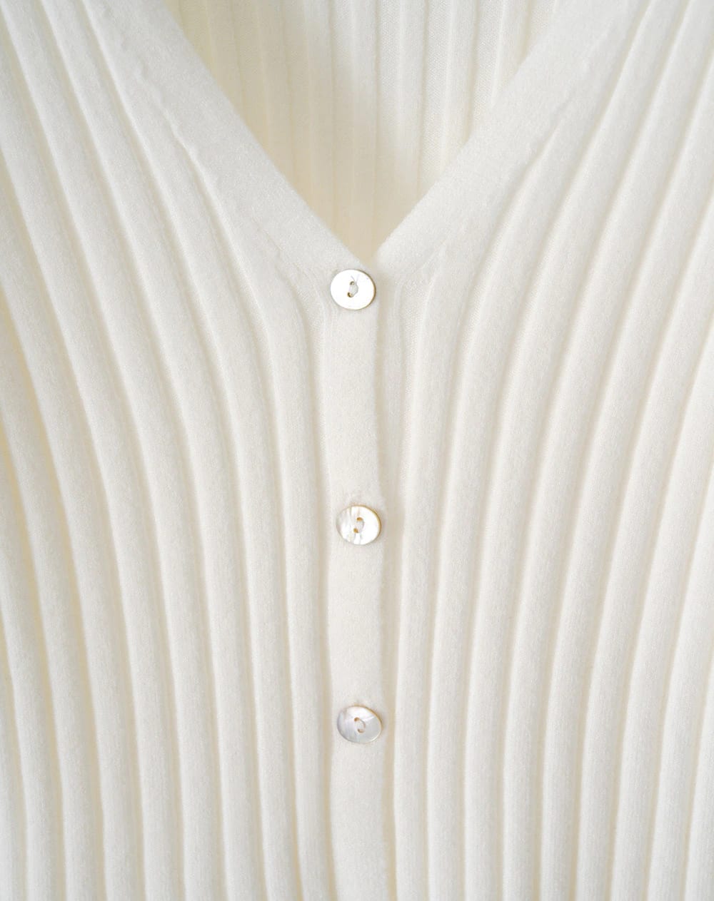 Suéter slim rib blanco mujer - imagen 2