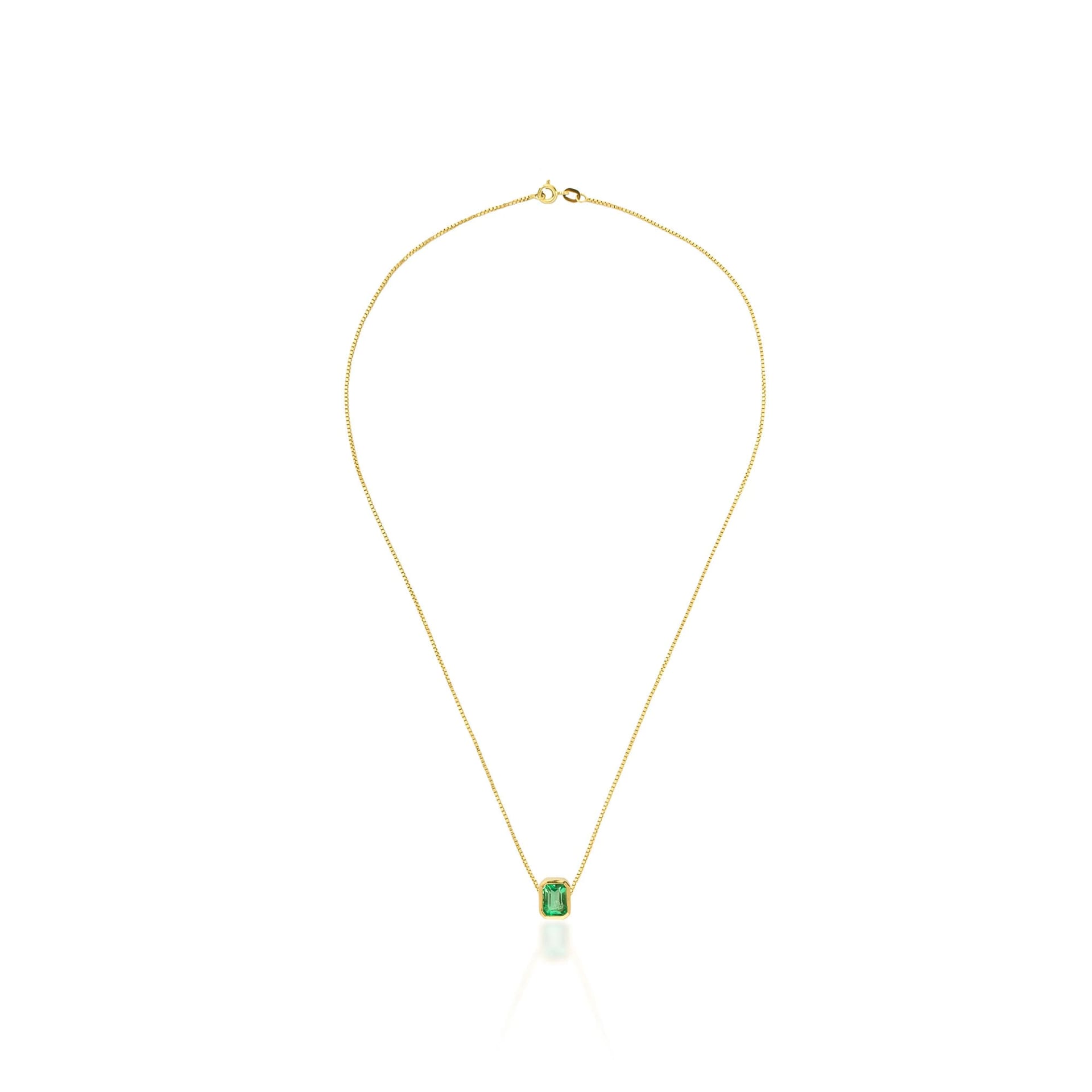 Collar rectangular esmeralda - imagen 1