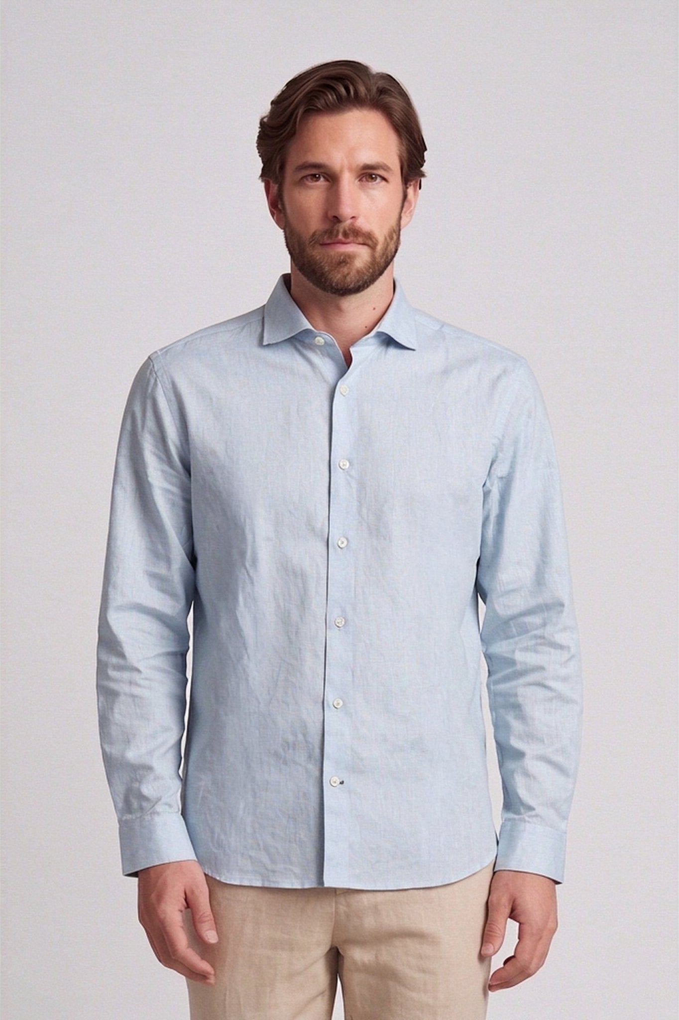 Camisa lino algodon manga larga para hombre Jon Sonen 010225057 - imagen 4