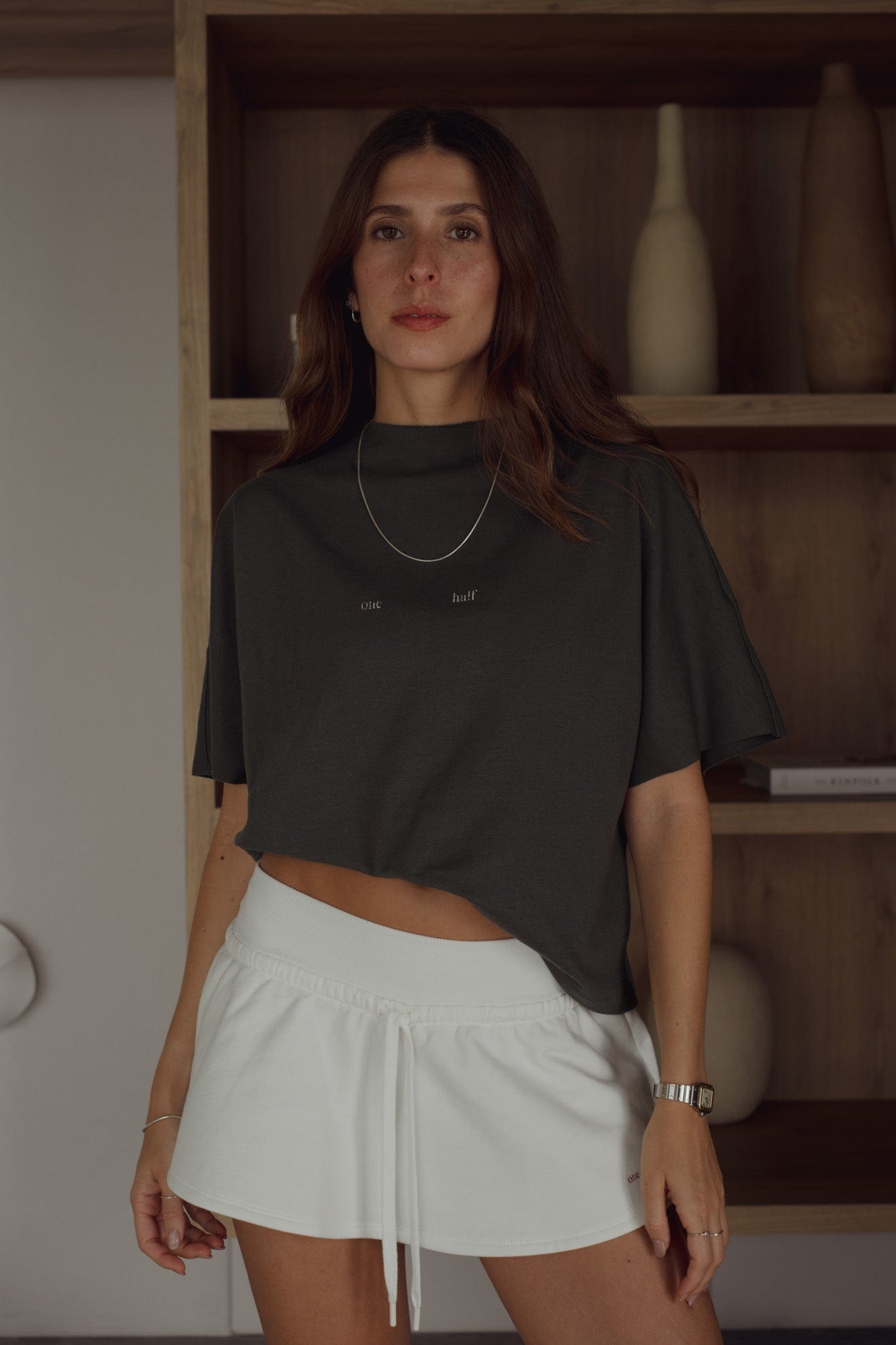 ONE HALF ROLLED SLEEVE T-SHIRT - GRAY - imagen 6