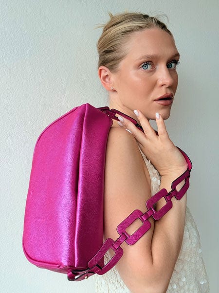 Mimi Moon bag correa Ovalos Fucsia metalizado - imagen 1
