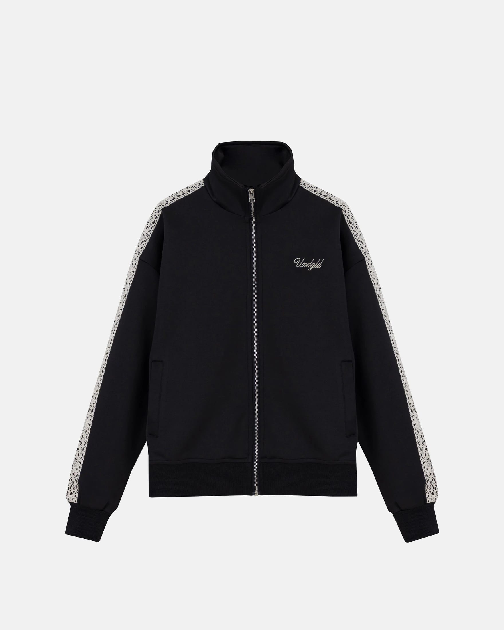 Basics Undgld Lace-panel Track Jacket Black - imagen 1