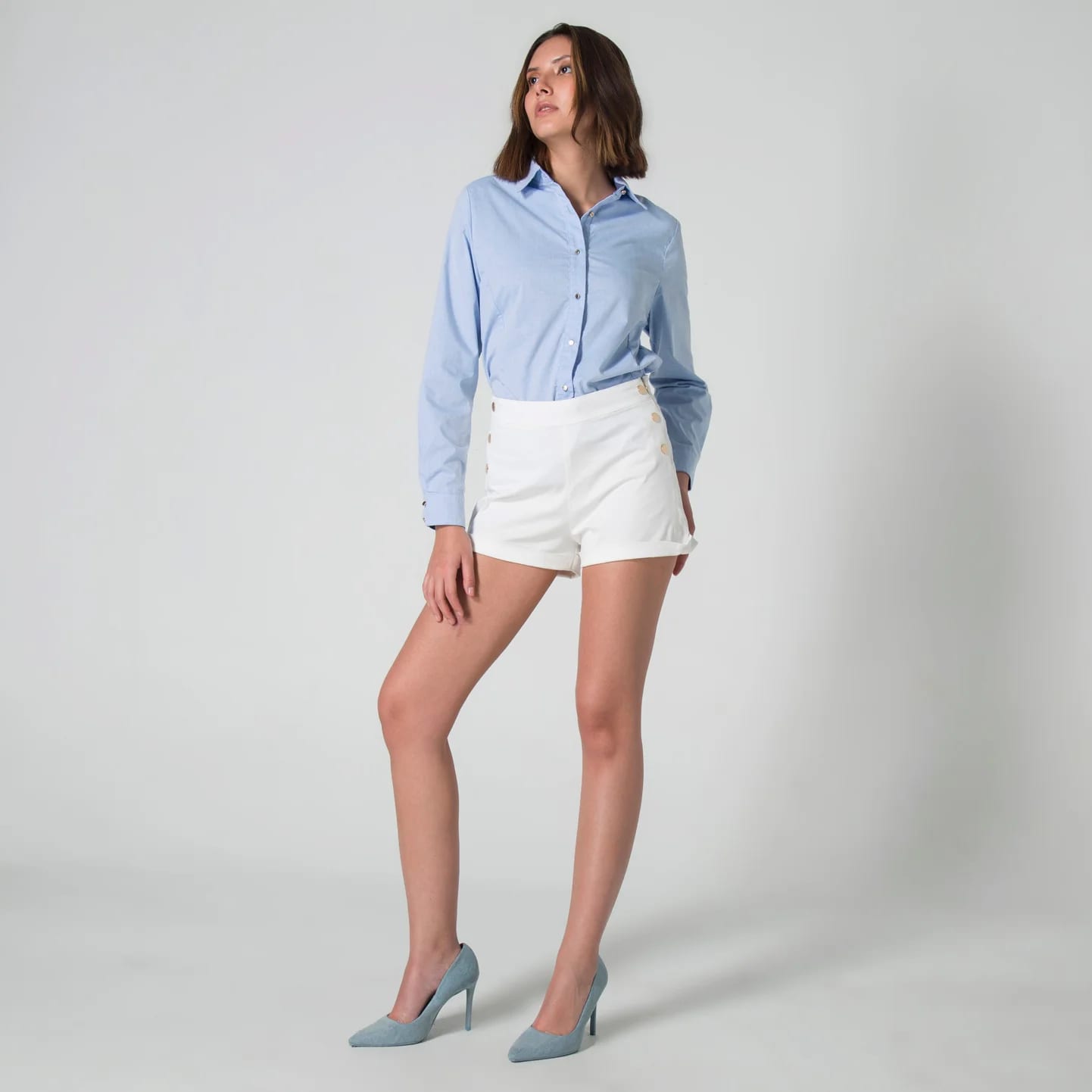 Short Dril Marinero Regular Lavanda - imagen 1