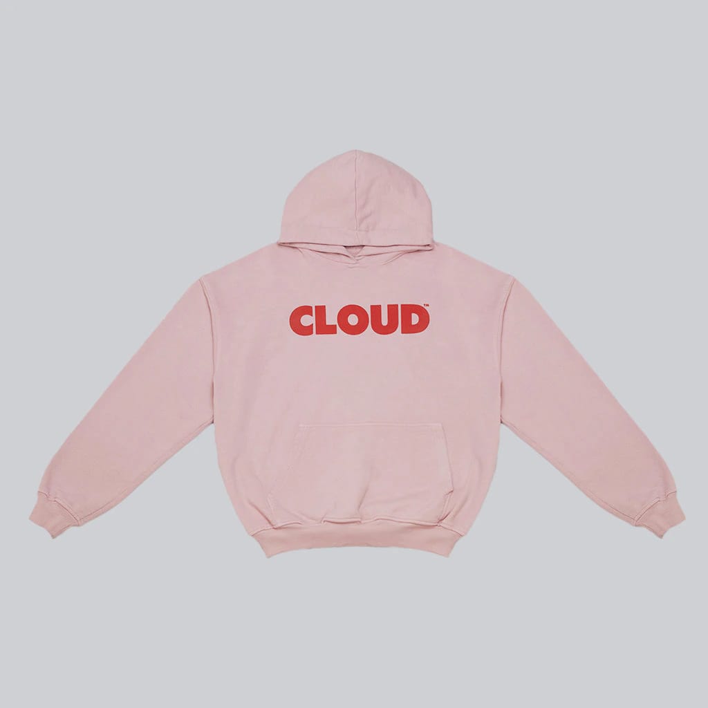 Hoodie BLOCK rojo sobre rosa - imagen 1
