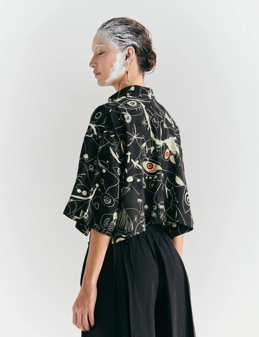 Camisa Oversize Ferra negro + crudo Mujer - imagen 2