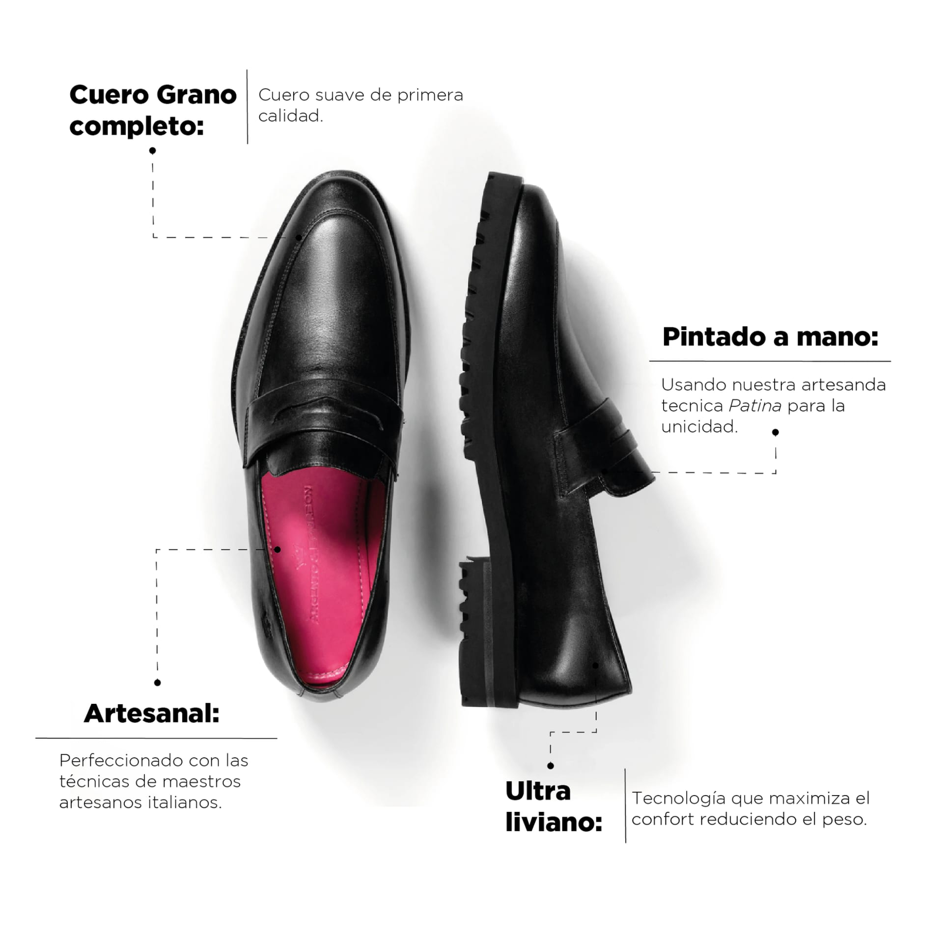 Mocasín Alessandro Negro Suela Ultraliviana - imagen 4