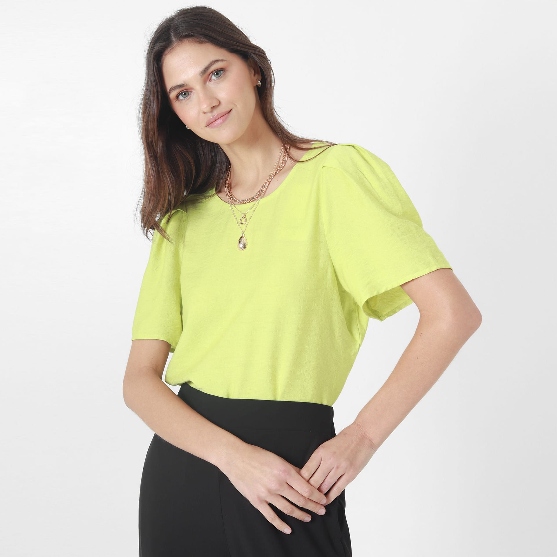 Blusa Cuello Redondo Manga Corta - imagen 1