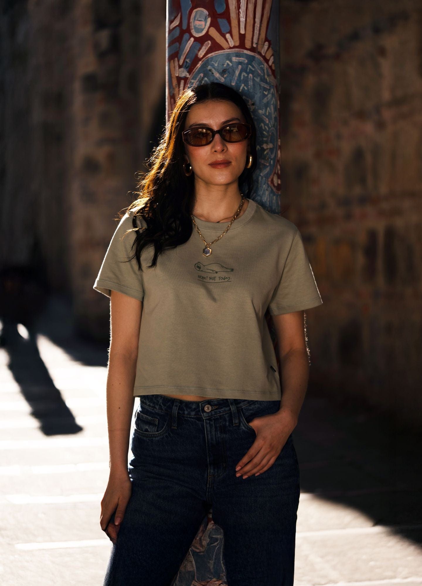 Nop Today Crop Top – Verde Oliva - imagen 2