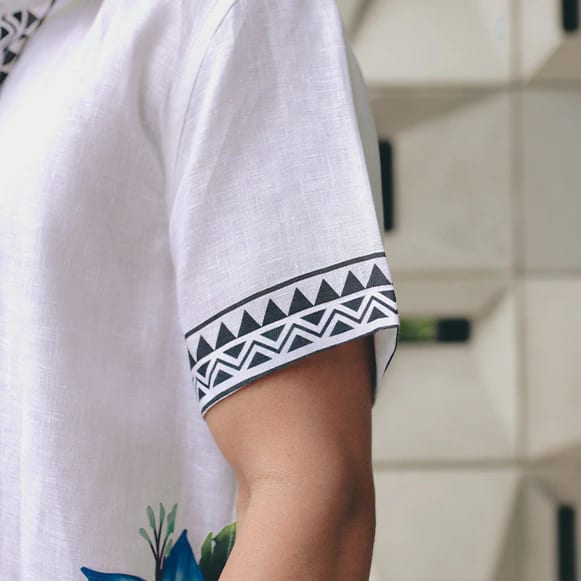 CAMISA MC 100% LINO ESTAMPADO VA HOMBRE - imagen 2