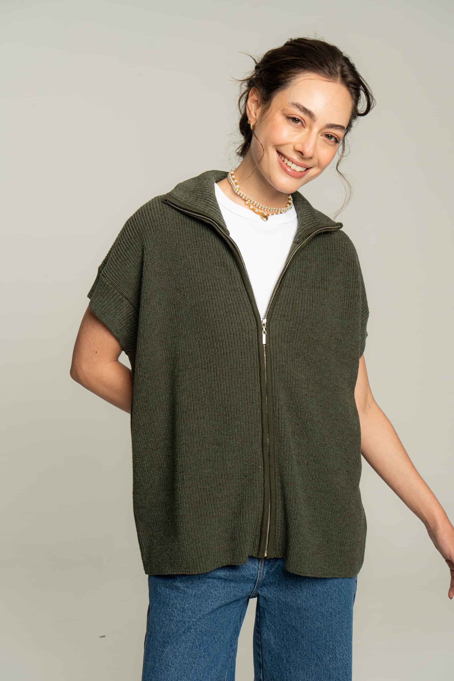 Chaleco zipper - verde - imagen 3
