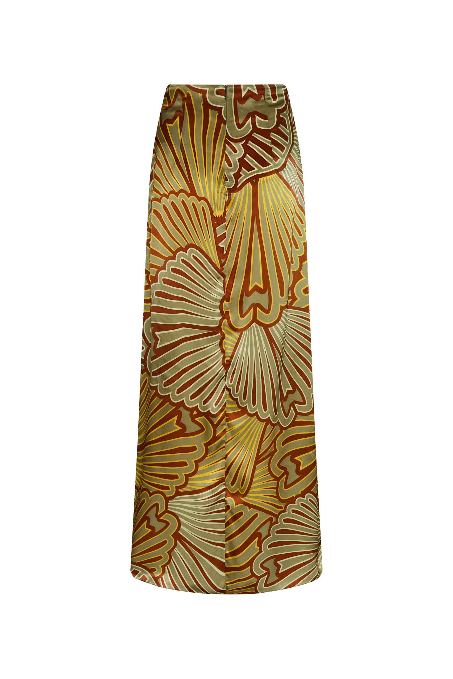 Carlota Satin Silk Maxi Skirt / Yellow Intricate Shells - imagen 3