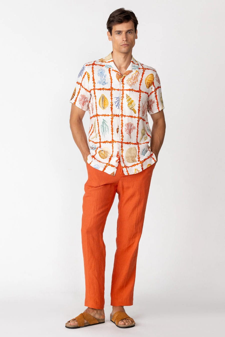 Men's linen shirt white aronnax - imagen 2