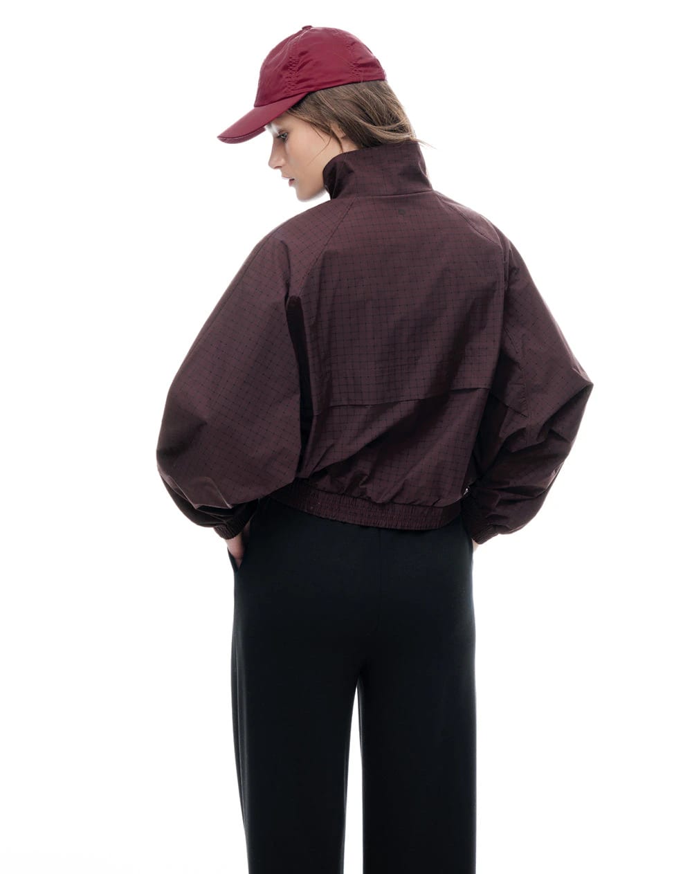 Chaqueta regular sin capucha morado estampado mujer - imagen 2