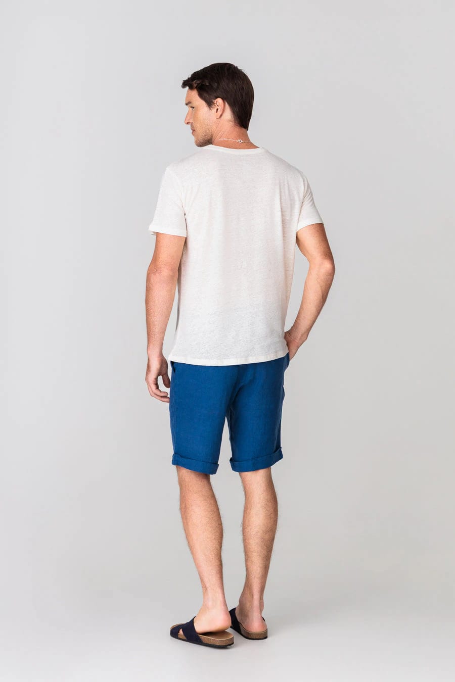 Men's linen bermuda white - imagen 11
