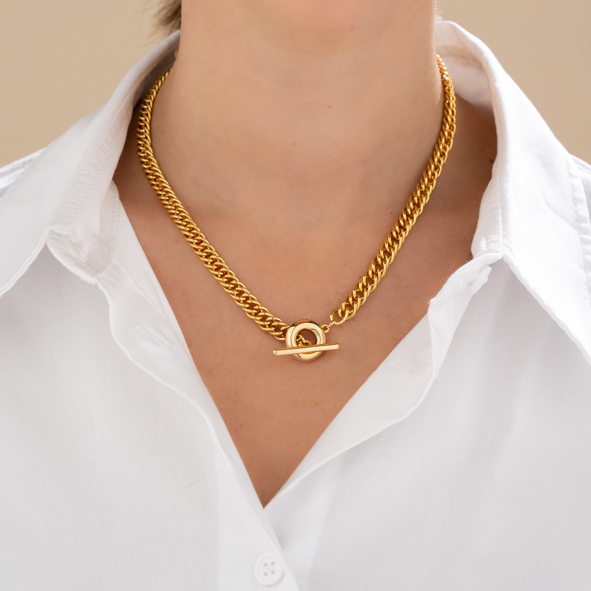 Collar Cadena Broche + Aretes - imagen 2